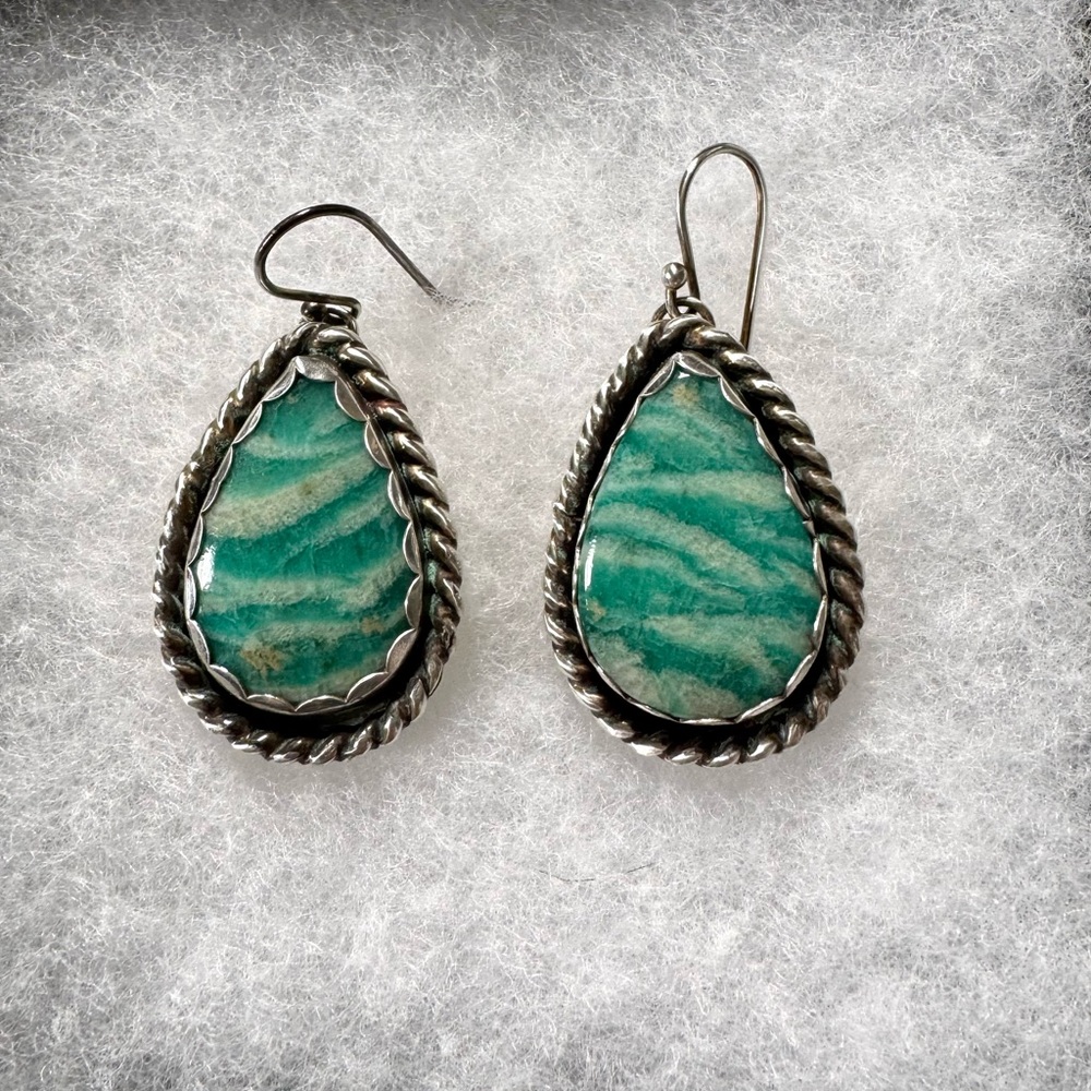 Amazonite Earrings - Picture 2 of 3